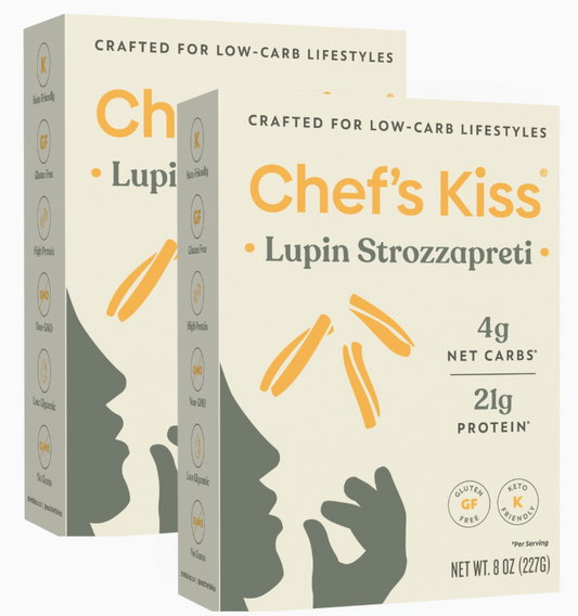 Chef's Kiss - Lupin Pasta - Strozzapreti - Gluten Free, Low Carb, Keto Approved, High Protein