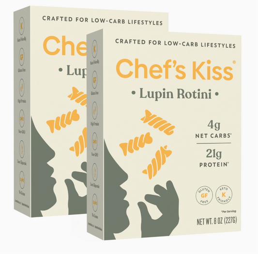 Chef's Kiss - Lupin Pasta - Rotini - Gluten Free, Low Carb, Keto Approved, High Protein