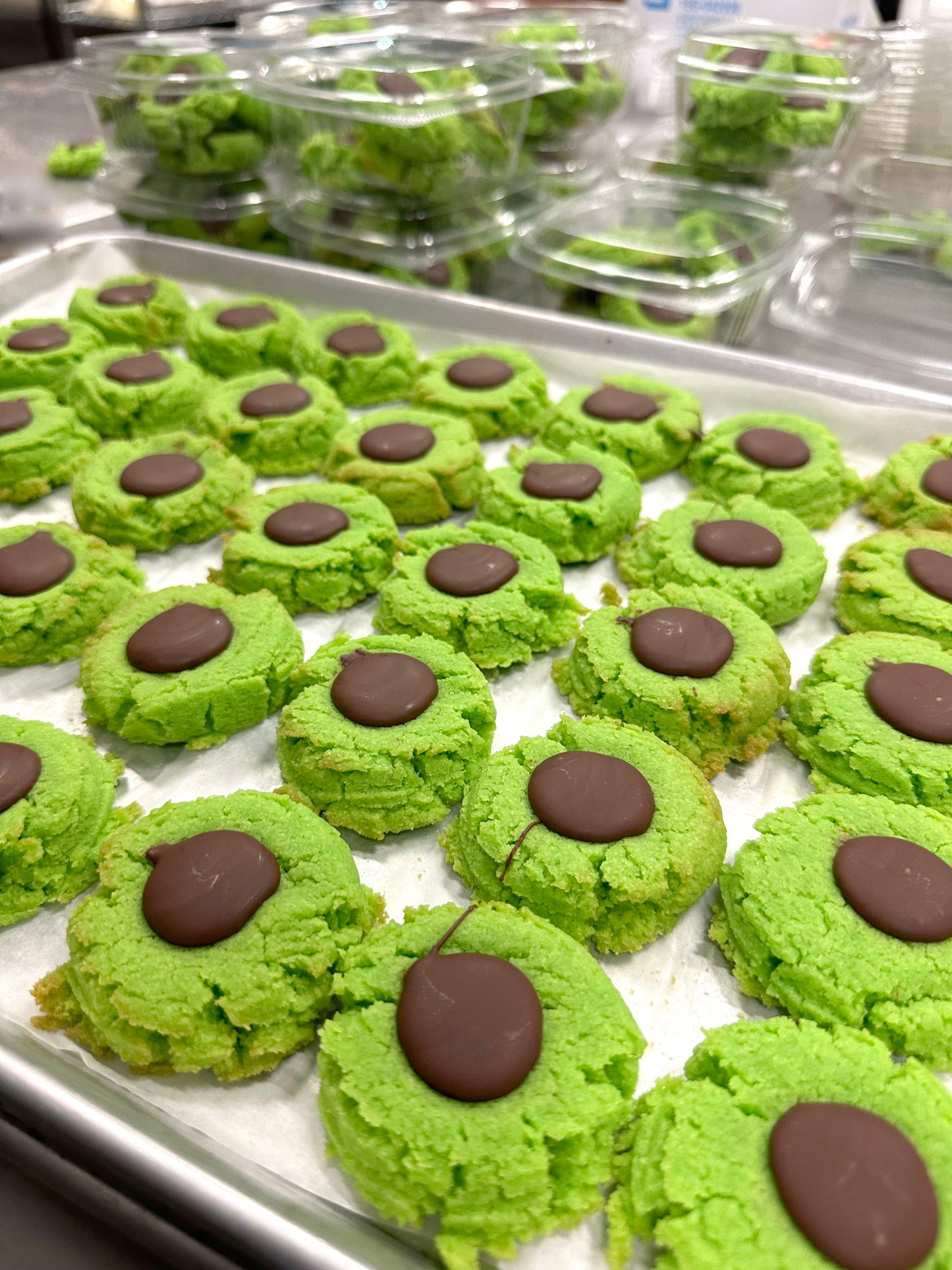 Carb Smart Grinchy Mint Buttons Cookies - Chocolate Center - Gluten Free, Sugar Free, Low Carb, Keto & Diabetic Friendly