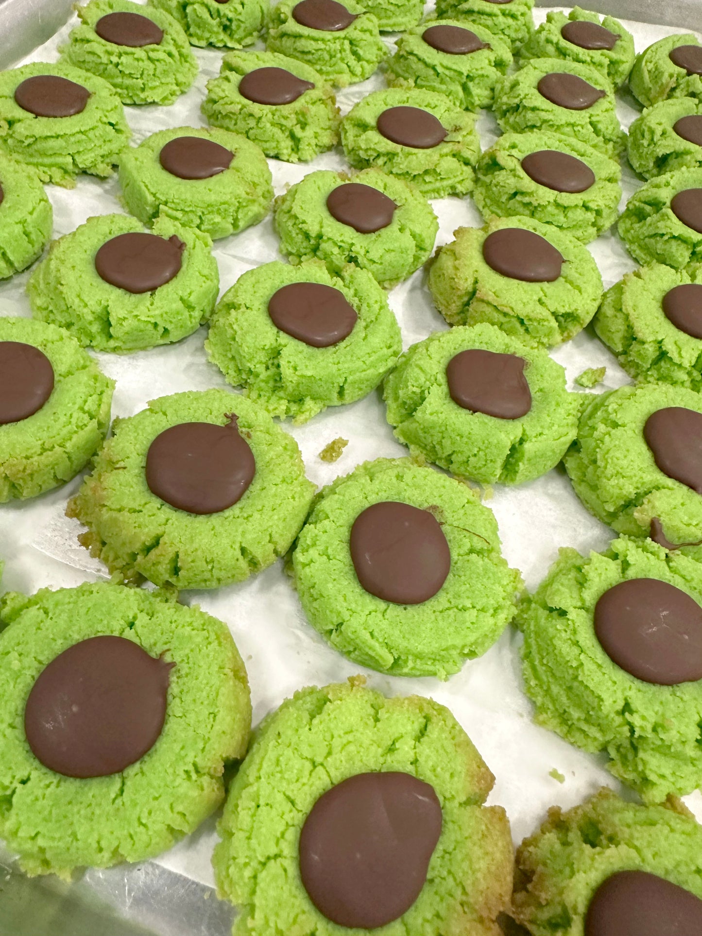 Carb Smart Grinchy Mint Buttons Cookies - Chocolate Center - Gluten Free, Sugar Free, Low Carb, Keto & Diabetic Friendly