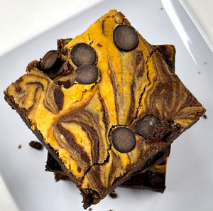 Keto Fudgy Brownies - Pumpkin Cheesecake Brownie - Gluten Free, Sugar Free, Low Carb & Keto Approved