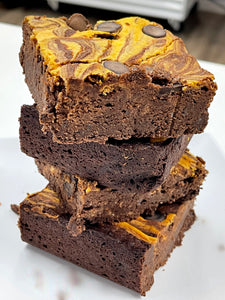 Keto Fudgy Brownies - Pumpkin Cheesecake Brownie - Gluten Free, Sugar Free, Low Carb & Keto Approved