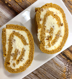 Keto Pumpkin Swiss Roll - Pumpkin & Pecan Cream Cheese Roll - Gluten Free, Sugar Free, Low Carb & Keto Approved