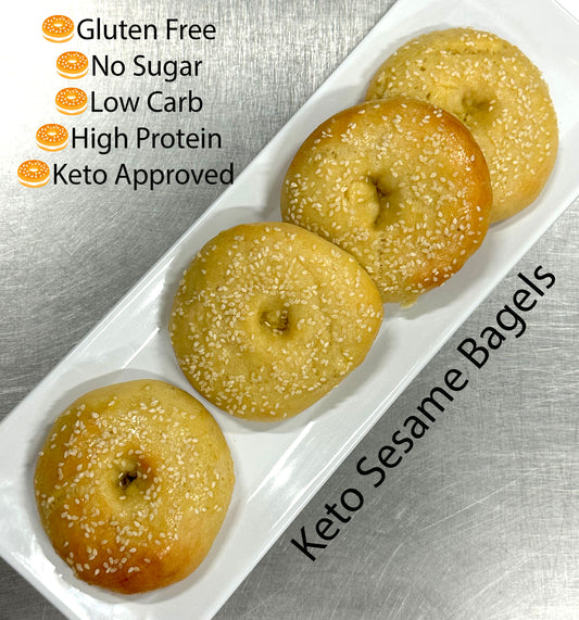 Keto Bagels- Sesame Seed - Gluten Free, Sugar Free, Low Carb, Keto Approved & Diabetic Friendly