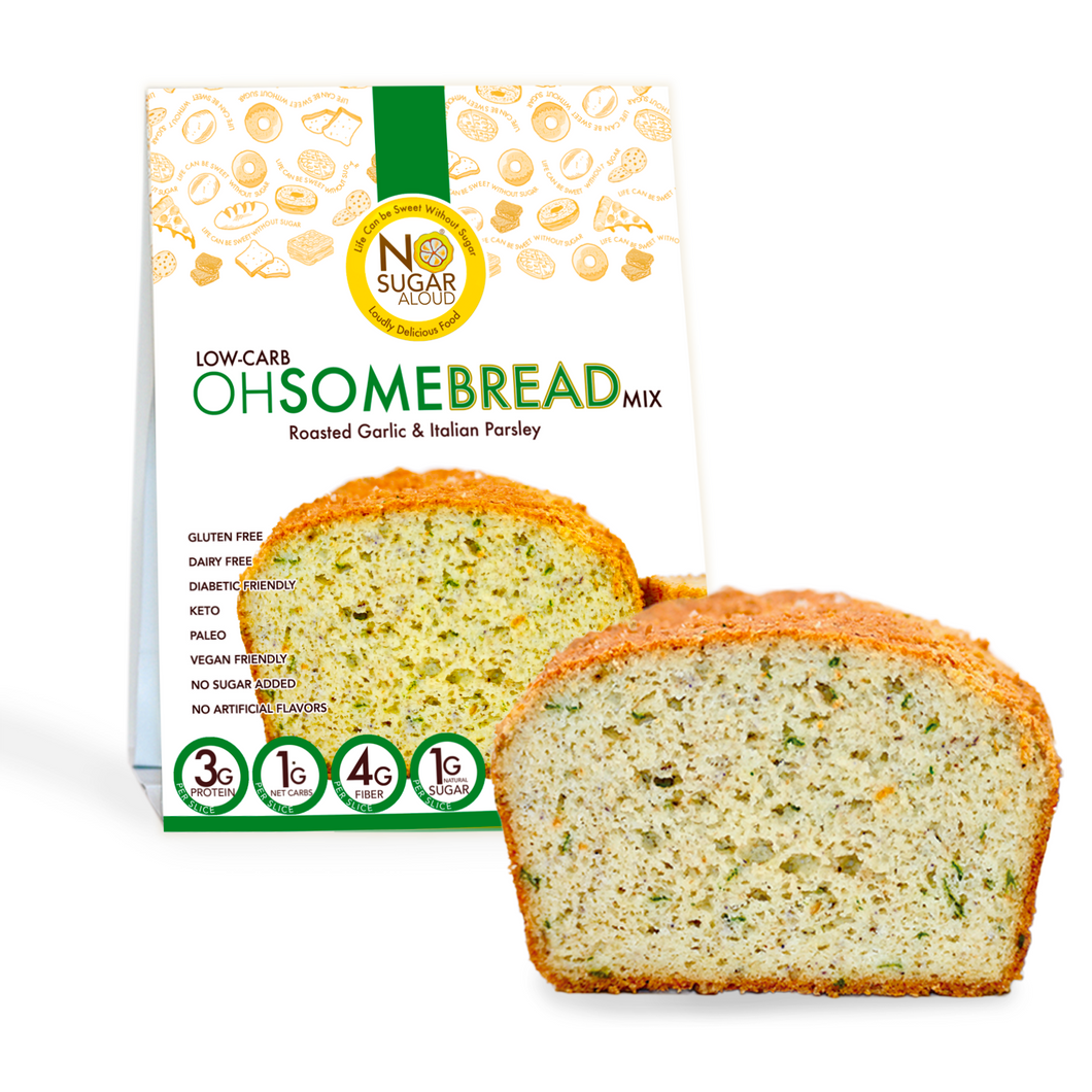 No Sugar Aloud - OHSOMEBREAD MIX - Roasted Garlic & Italian Parsley - (Keto, Low Carb, Sugar Free, Vegan, Paleo, Dairy Free & Gluten Free)