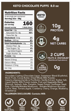 Load image into Gallery viewer, Better than Good Foods - Keto Chocolate Protein Puffs - Grab N&#39; Go Bag - Gluten Free, High Protein, GMO Free, Nut Free
