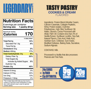 Legendary Foods - Cookies & Cream | Protein Pastry - Gluten Free, Sugar Free, Low Carb, Keto Friendly