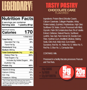 Legendary Foods - Chocolate Cake | Protein Pastry - Gluten Free, Sugar Free, Low Carb & Keto Approved