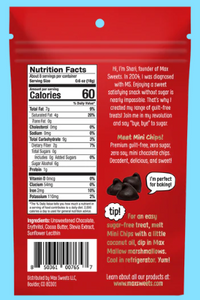 Max Mallow - Zero Sugar Vegan Dark Chocolate Chips - Sugar Free. VEGAN, DAIRY FREE Chocolate Chips