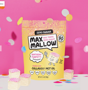 Max Mallow - Birthday Funfetti Marshmallows - Gluten Free, Sugar Free, Low Cab & Keto Approved