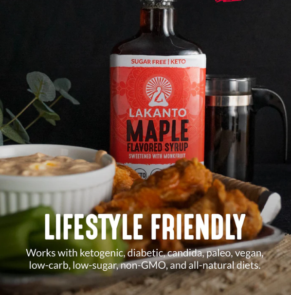 Lakanto - Sugar Free Maple Syrup, Keto Syrup Topping - VEGAN, Gluten Free, Sugar Free & Low Carb