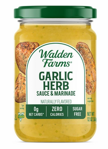 Walden Farms - Garlic Herb - Marinade - Gluten Free, Sugar Free, ZERO Carb, VEGAN & Keto Approved
