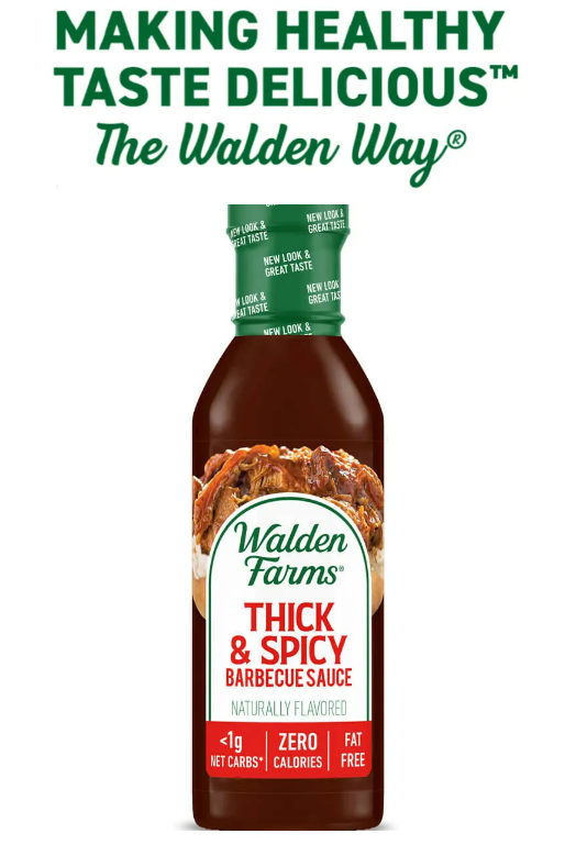 Walden Farms - Thick n' Spicy BBQ Sauce - Gluten Free, Sugar Free, ZERO Carb, VEGAN & Keto Approved