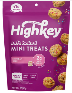 HighKey - Soft Baked Mini Treats: Birthday Cake (2oz) - Gluten Free, Sugar Free, Low Carb & Keto Approved