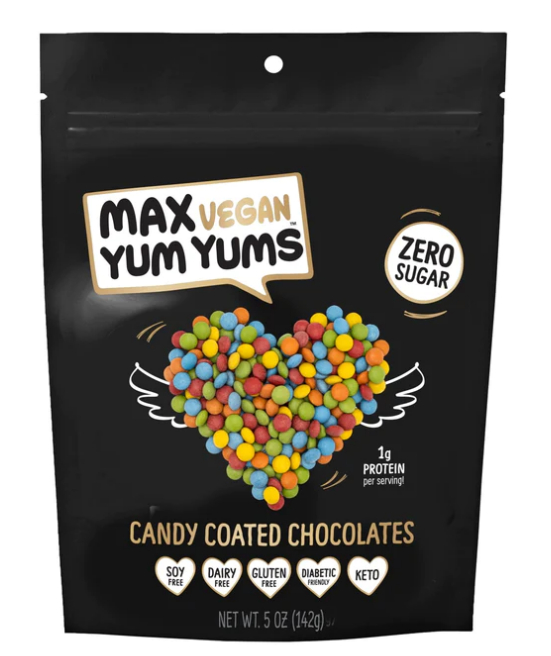 Max Sweets - YumYums - Vegan Candy Coated Chocolates - Sugar Free. DAIRY FREE, Gluten Free, Keto Approved, Soy Free