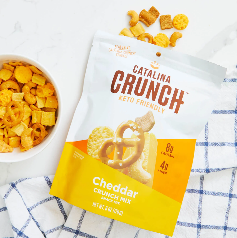 Catalina Crunch - Cheddar Snack Mix (6 oz Bag)- Gluten Free, Low Carb & Keto Friendly