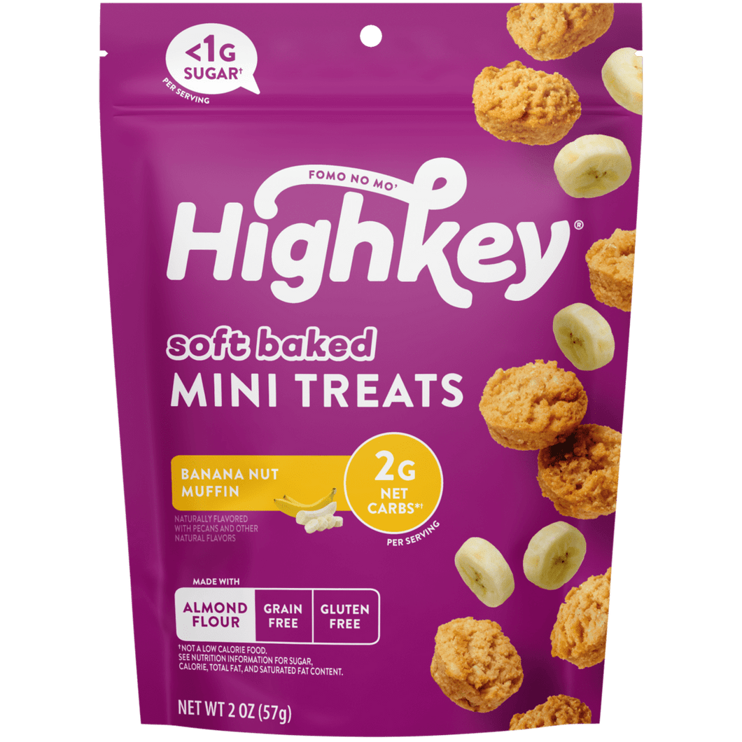 HighKey - Soft Baked Mini Treats: Banana Nut (2oz) - Gluten Free, Sugar Free, Low Carb & Keto Approved