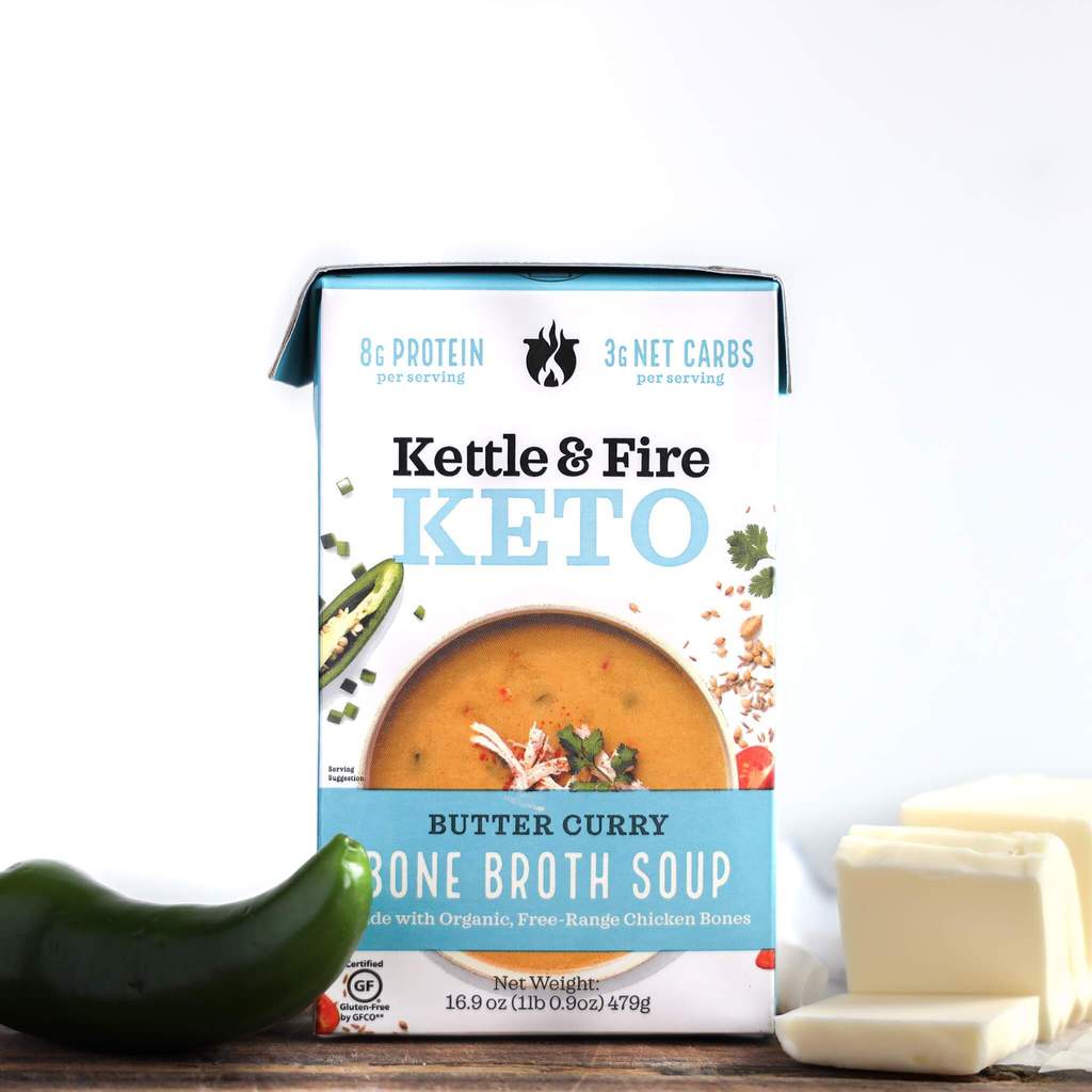 Kettle & Fire - Keto Bone Broth Soup - Butter Curry, 16.9 oz