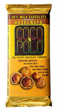 Load image into Gallery viewer, Coco Polo Chocolate - 39% Pure Milk Chocolate Bar with Hazelnuts - Gluten Free, Sugar Free, Keto Approved Chocolate Bar
