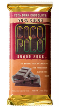 Load image into Gallery viewer, Coco Polo Chocolate - 70% Cocoa Dark Chocolate Bar - Gluten Free, Sugar Free, Keto Approved Chocolate Bar
