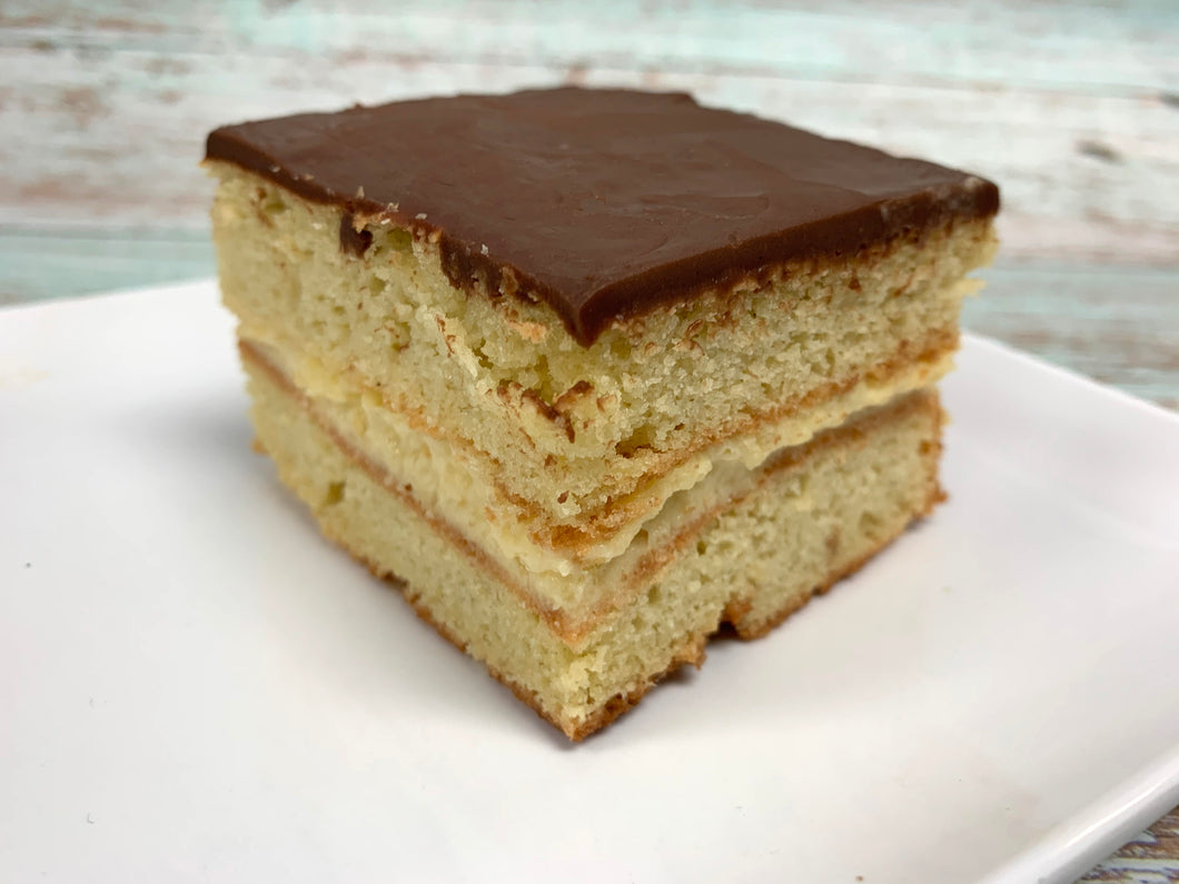 Keto Boston Creme Pie - By the Slice - Gluten Free, Sugar Free, Low Carb & Keto Approved