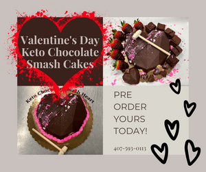 Keto 7" Valentine's Chocolate Smash Cake - Gluten Free, Sugar Free, Low Carb, Keto Approved & Diabetic Friendly