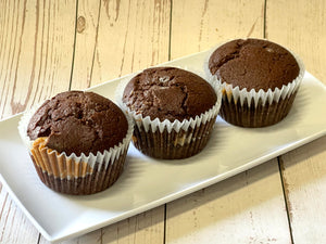 Keto Chocolate Peanut Butter Stuffed Muffin  - Gluten Free, Sugar Free, Low Carb & Keto Approved