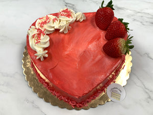 IN STORE ONLY - Keto 8" Heart Cake - Decorated Heart Shaped Cake - Gluten Free, Sugar Free, Low Carb, Keto & Diabetic Friendly