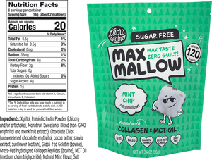 Max Mallow - Mint Chip, Keto Marshmallow & Collagen by Know Brainer Foods - Sugar Free Marshmallow Bites, Mint Chip