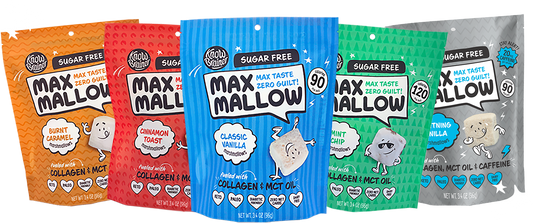 Max Mallow - Classic Vanilla, Keto Marshmallow & Collagen by Know Brainer Foods - Sugar Free Marshmallow Bites