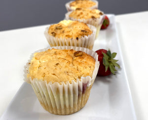 Keto Strawberry Cheesecake Muffins with Crumb Topping - Gluten Free, Sugar Free, Low Carb, Keto & Diabetic Friendly