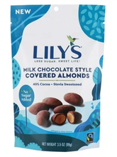 Load image into Gallery viewer, Lily&#39;s Stevia Sweetened 35% Cacao Milk Chocolate Covered Almonds (3.5 oz) - Gluten Free, Sugar Free, Low Carb &amp; Keto Approved
