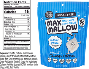 Max Mallow - Classic Vanilla, Keto Marshmallow & Collagen by Know Brainer Foods - Sugar Free Marshmallow Bites