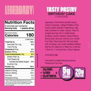 Legendary Foods - Birthday Cake | Protein Pastry - Gluten Free, Sugar Free, Low Carb & Keto Approved
