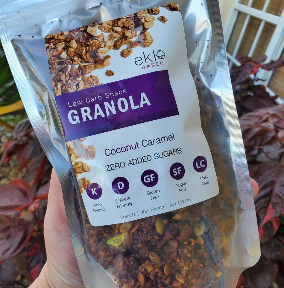 EKL Baked - Granola - Coconut Caramel Keto Granola - VEGAN, Gluten Free, Sugar Free, Low Carb, Diabetic Friendly