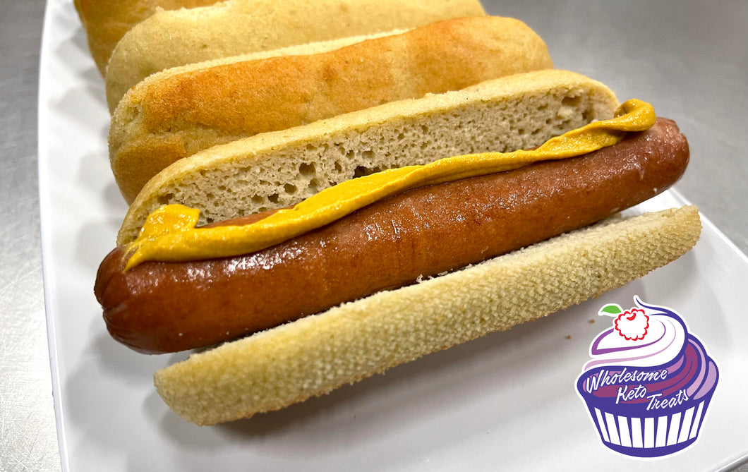 Keto Hotdog Buns - Hot Dog or Hoagie Roll - Gluten Free, Sugar Free, Low Carb & Keto Approved