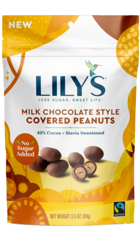 Lily's Stevia Sweetened 35% Cacao Milk Chocolate Style Covered Peanuts - 3.5 oz Bag - Sugar Free, Gluten Free, Low Carb & Keto Approved