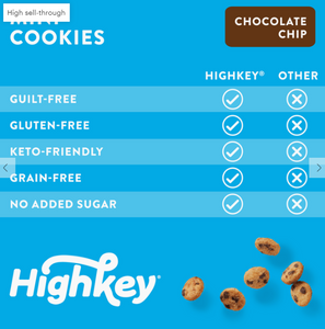 HighKey - Mini Chocolate Chip Cookies (2oz) - Gluten Free, Sugar Free, Low Carb & Keto Approved