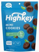 Load image into Gallery viewer, HighKey - Mini Chocolate Mint Cookies (2oz) - Gluten Free, Sugar Free, Low Carb &amp; Keto Approved
