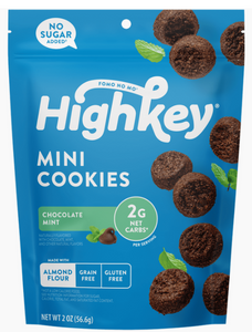 HighKey - Mini Chocolate Mint Cookies (2oz) - Gluten Free, Sugar Free, Low Carb & Keto Approved
