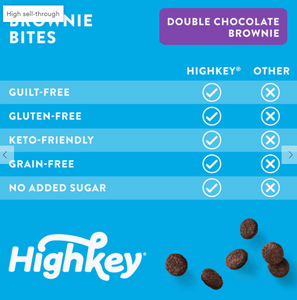 HighKey - Mini Cookies: Double Chocolate Brownie (2oz) - Gluten Free, Sugar Free, Low Carb & Keto Approved
