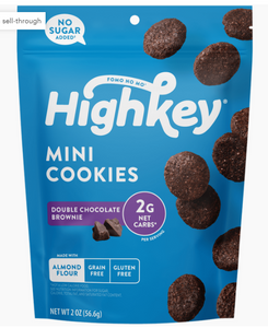 HighKey - Mini Cookies: Double Chocolate Brownie (2oz) - Gluten Free, Sugar Free, Low Carb & Keto Approved