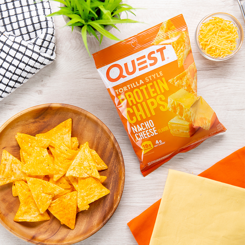 Quest Nutrition -Tortilla Style Protein Chips - Nacho Cheese - Gluten Free,  High Protein, Keto & Diabetic Friendly