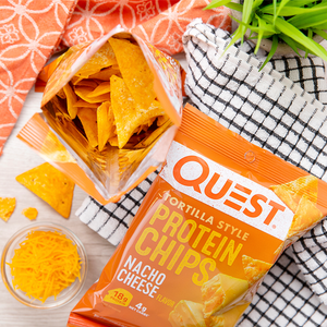 Quest Nutrition -Tortilla Style Protein Chips - Nacho Cheese - Gluten Free, High Protein, Keto & Diabetic Friendly