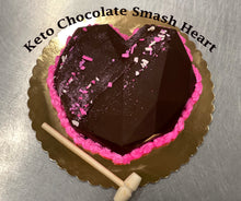 Load image into Gallery viewer, Keto 7&quot; Valentine&#39;s Chocolate Smash Cake - Gluten Free, Sugar Free, Low Carb, Keto Approved &amp; Diabetic Friendly
