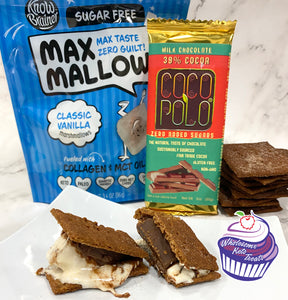 Keto Smore's Kit - Keto Graham Cracker, Marshmallow & Chocolate Kit - Gluten Free, Sugar Free, Low Carb & Keto Approved