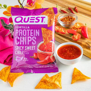 Quest Nutrition -Tortilla Style Protein Chips - Spicy Sweet Chili - Gluten Free, High Protein, Low Carb, Keto Friendly