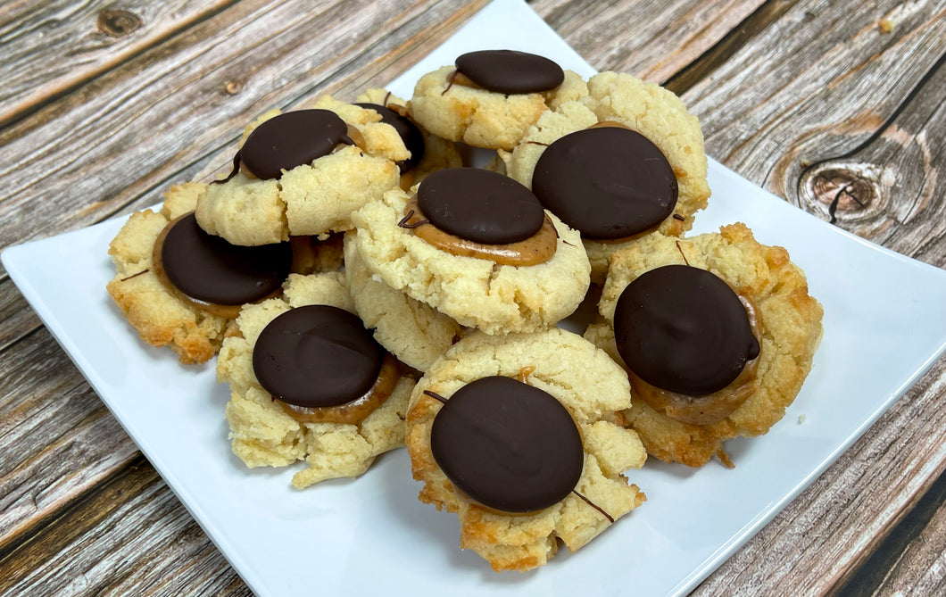Keto Tag-A-Long Cookie Bites - Shortbread, Peanut Butter & Chocolate Cookies - Gluten Free, Sugar Free, Low Carb & Keto Approved