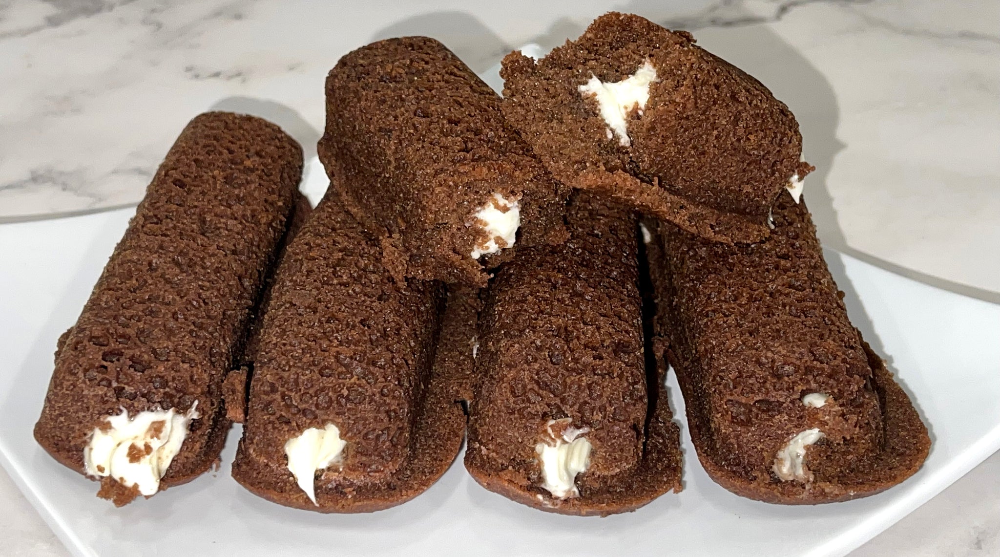 Keto Twinkies, Chocolate Sponge Cake with Sugar Free Buttercream